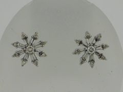Earrings 9ct White Gold Diamond Snowflake Stud Earrings