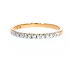 Diamond & Gold Jewellery 18ct 20 points Rose Gold Diamond Half Eternity Band Ring