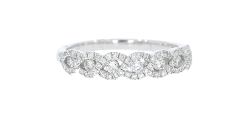 Diamond & Gold Jewellery 18ct White Gold Diamond Plait Design Half Hoop Eternity Ring