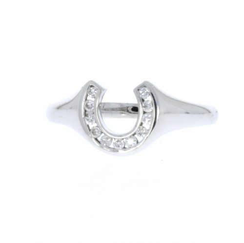Equestrian Jewellery Collection 9ct White Gold Diamond Horseshoe Ring