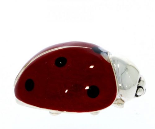 British Wildlife Saturno Sterling Silver & Enamel Ladybird Insect Beetle Large