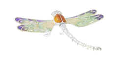 British Wildlife Saturno Sterling Silver & Enamel Medium Dragonfly Insect fly Figurine