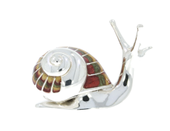 British Wildlife Saturno Sterling Silver & Enamel Medium Snail Sculpture Figurine Animal