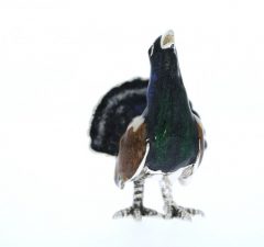 British Wildlife Saturno Sterling Silver and Enamel Small Capercaillie