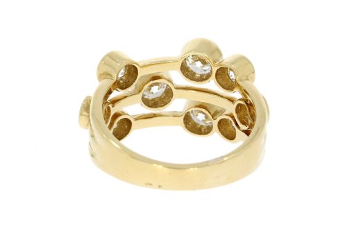 Diamond & Gold Jewellery 1ct 75pts 18ct Yellow Gold Nine Stone Diamond Bubble Ring