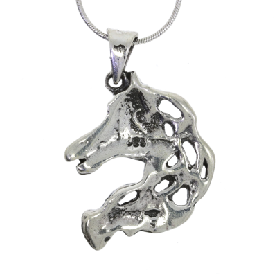 Equestrian Jewellery Collection Sterling Silver Horse Head Equestrian Pendant & Chain