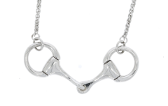 Equestrian Jewellery Collection 9ct White Gold Diamond Set Snaffle Bit Equestrian Pendant/ Necklace