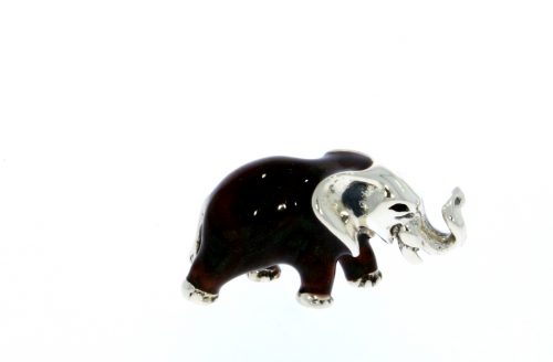 International Wildlife Sterling Silver & Enamel Small Elephant by Saturno wildlife Animal Sculpture/Figurine