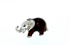 International Wildlife Sterling Silver & Enamel Small Elephant by Saturno wildlife