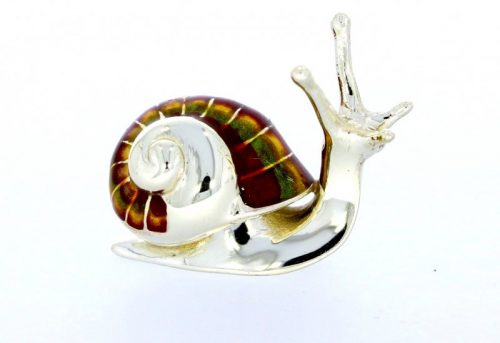 British Wildlife Saturno Sterling Silver & Enamel Small Snail