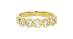 Rings 18ct Yellow Gold Diamond 80pts Half Hoop Eternity Ring