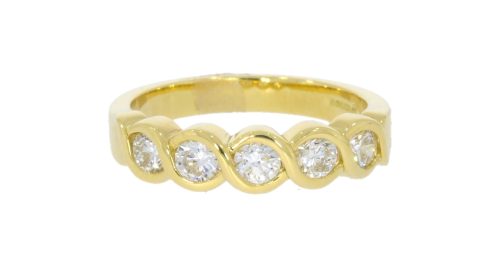 Rings 18ct Yellow Gold Diamond 80pts Half Hoop Eternity Ring