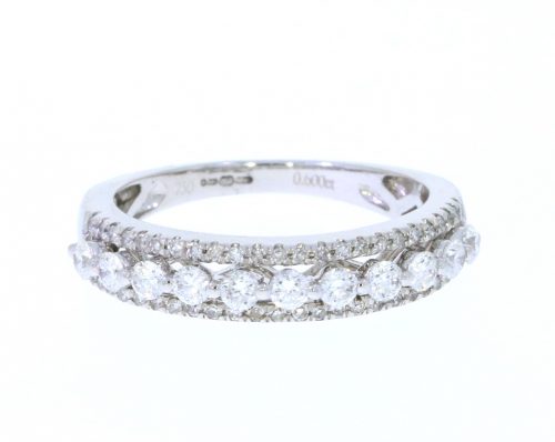 Diamond & Gold Jewellery 18ct White Gold 62pts Diamond Half Eternity Band Ring