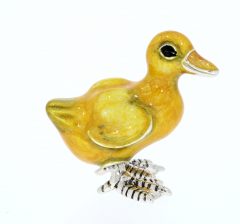 British Wildlife Saturno Sterling Silver & Enamel small Gosling Bird Farmyard Animal Figurine
