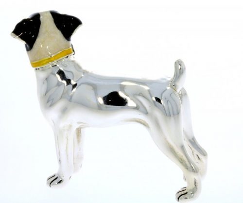 Domestic Pets Saturno Sterling Silver & Enamel Terrier Dog Canine Breed Sculpture Figurine