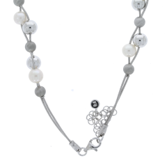 Silver Jewellery Sterling Silver & Fresh Water Cultured Pearl Bobble Necklace