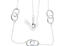 Necklaces Sterling Silver Six Ring Belcher Chain Link Necklace