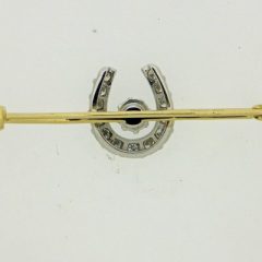 Brooches 18ct Yellow & White Gold Diamond Horseshoe & Bar Brooch Delanns Jewels Design