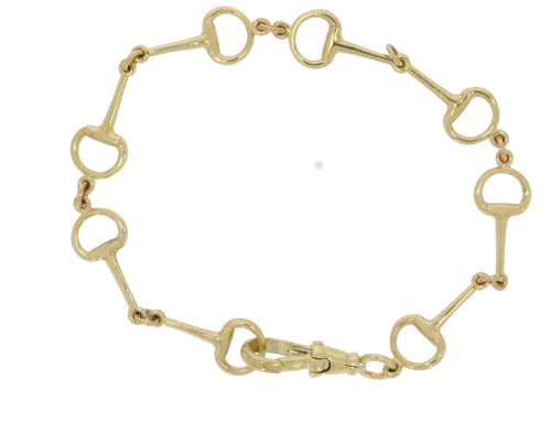 Bracelets 9ct Yellow Gold Snaffle Bit Bracelet Equestrian Horse Jewellery