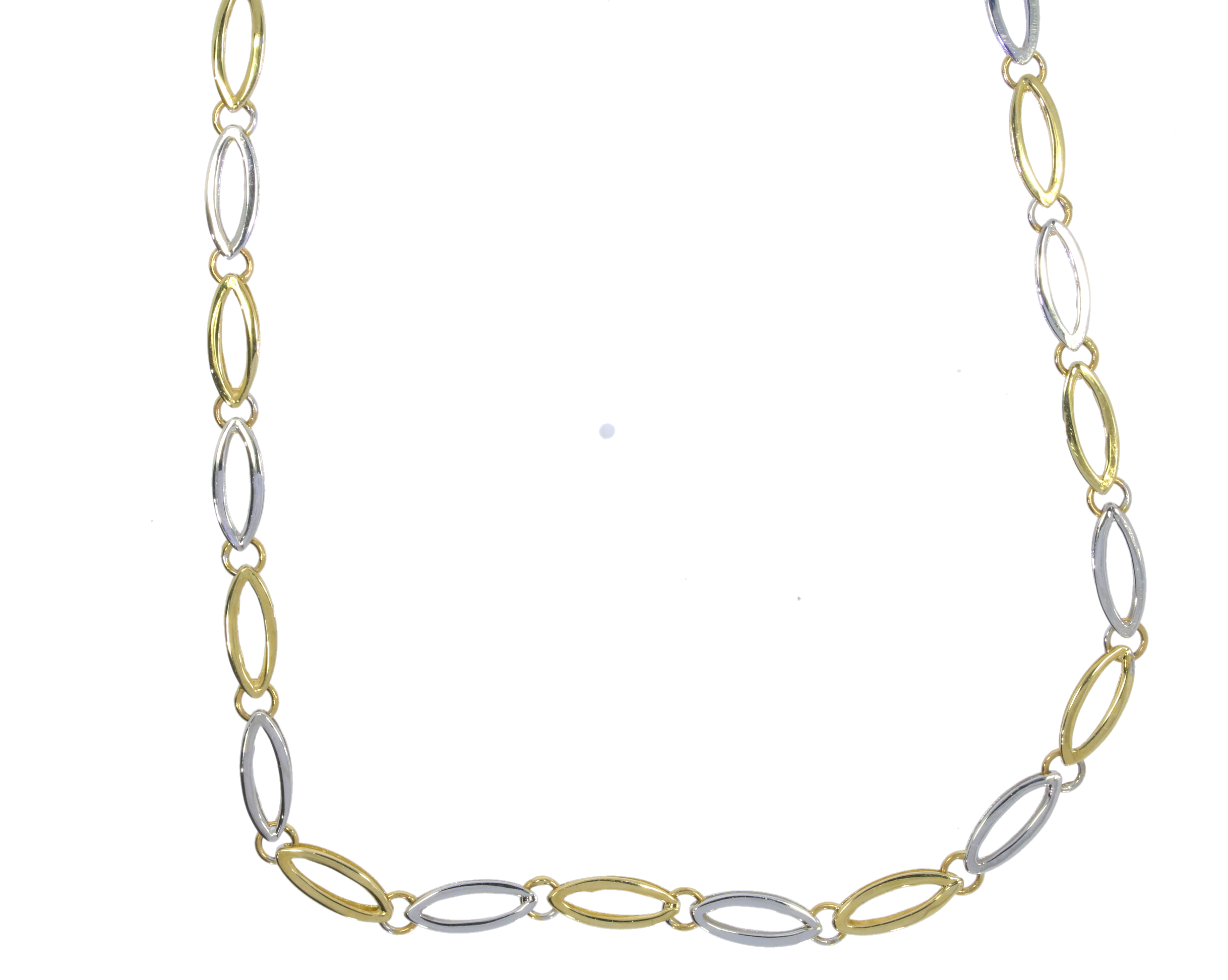 Diamond & Gold Jewellery 9ct Yellow & White Gold Double Sided Lozenge Shape Design Necklace Collar