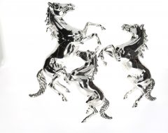 Equestrian Sterling Silver Rearing Small Horse Figurine by Saturno