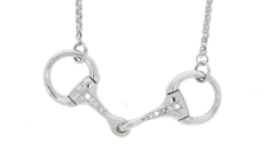 Equestrian Jewellery Collection 9ct White Gold Diamond Set Snaffle Bit Equestrian Pendant/ Necklace