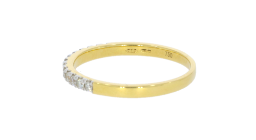 Diamond & Gold Jewellery 18ct Yellow Gold Diamond Half Hoop Eternity Ring Band