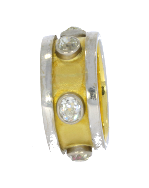 Diamond & Gold Jewellery 3ct 18ct White & Yellow Gold Diamond Set Band Ring (Secondhand)