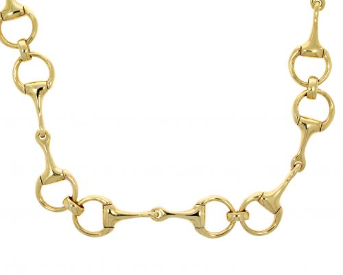 Equestrian Jewellery Collection 9ct Yellow Gold Snaffle Bit Necklace Delanns Jewels Design
