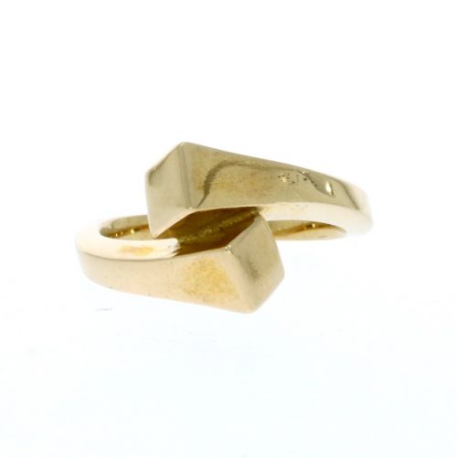 Equestrian Jewellery Collection 9ct Yellow Gold Double Horse Shoe Nail Ring Delanns Design
