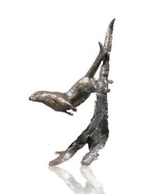 Bronze Sculptures Water Meadow (1092) Solid Bronze Otter Figurine