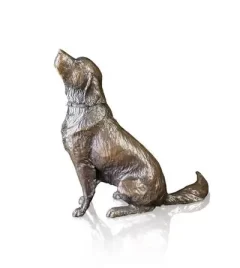 Bronze Sculptures Medium Retriever Dog Sitting (1131) Solid Bronze by Michael Simpson