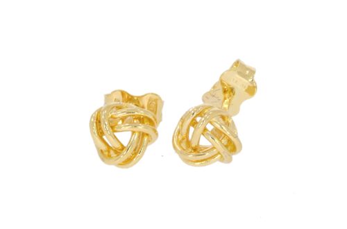 Diamond & Gold Jewellery 9ct Yellow Gold Small Wool Knot Design Stud Earrings