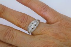 Diamond & Gold Jewellery 97pts Diamond Cluster Ring in a Platinum Rub Over Setting