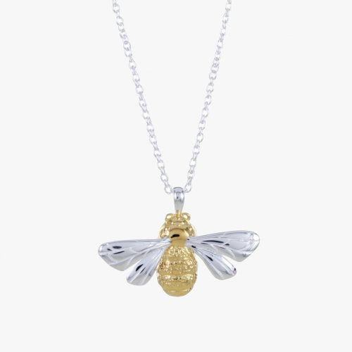 Pendants Sterling Silver Queen Bee Pendant with 18ct gold vermeil (plated Detail)