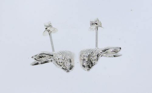 Earrings Sterling Silver Hare Stud Earrings Countryside