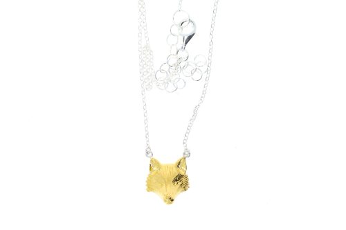 Equestrian Jewellery Collection Sterling Silver Fox Mask 18ct yellow gold vermeil (plated) finish Necklace