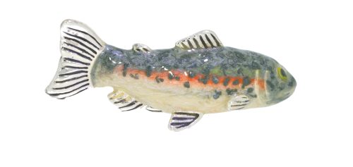 British Wildlife Saturno Sterling Silver & Enamel Small Trout River Fish