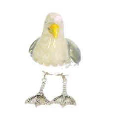 British Wildlife Saturno Sterling Silver & Enamel Medium Seagull Bird Figurine