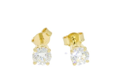 Diamond & Gold Jewellery 18ct Yellow Gold Brilliant Cut Diamond Studs Total Weight 79 Points