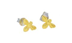 Uncategorised Sterling Silver Bumble Bee with 18ct Gold Vermeil Plated Stud Earrings