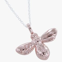 Pendants Sterling Silver Bee Pendant with 18ct Rose gold vermeil (plated Detail)