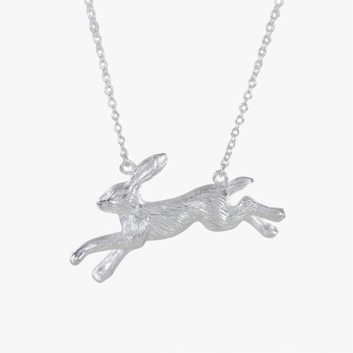 Pendants Sterling Silver Running Hare Necklace Countryside