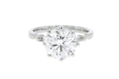 Diamond & Gold Jewellery 3.03ct  GIA Certificated F VVS2 Solitaire Diamond Ring Preowned