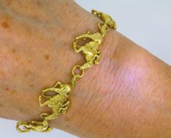 Bracelets 18ct Yellow Gold Race Horse & Jockey Equestrian Bracelet Secondhand