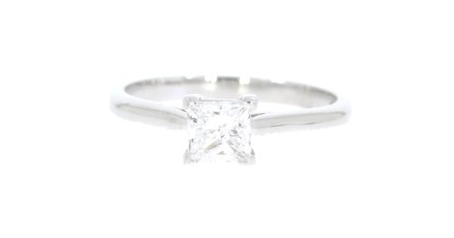 Diamond & Gold Jewellery Platinum 76pts Princess Cut  E/SI1 Diamond Ring Secondhand