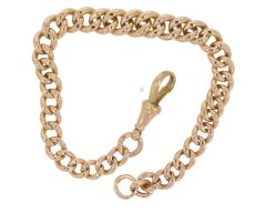 Bracelets 9ct Rose Gold Solid Albert Curb Link 8.5″ Bracelet Secondhand