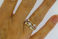 Diamond & Gold Jewellery 18ct Y/W/R Gold 1ct Diamond Rub Over Set Bubble Ring