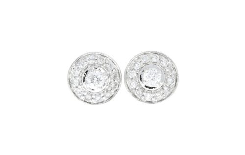 Diamond & Gold Jewellery 18ct White Gold Target Design 0.24ct Diamond Earrings Studs