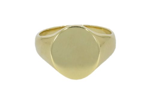 Diamond & Gold Jewellery 9ct Yellow Gold Oval Solid Signet Ring